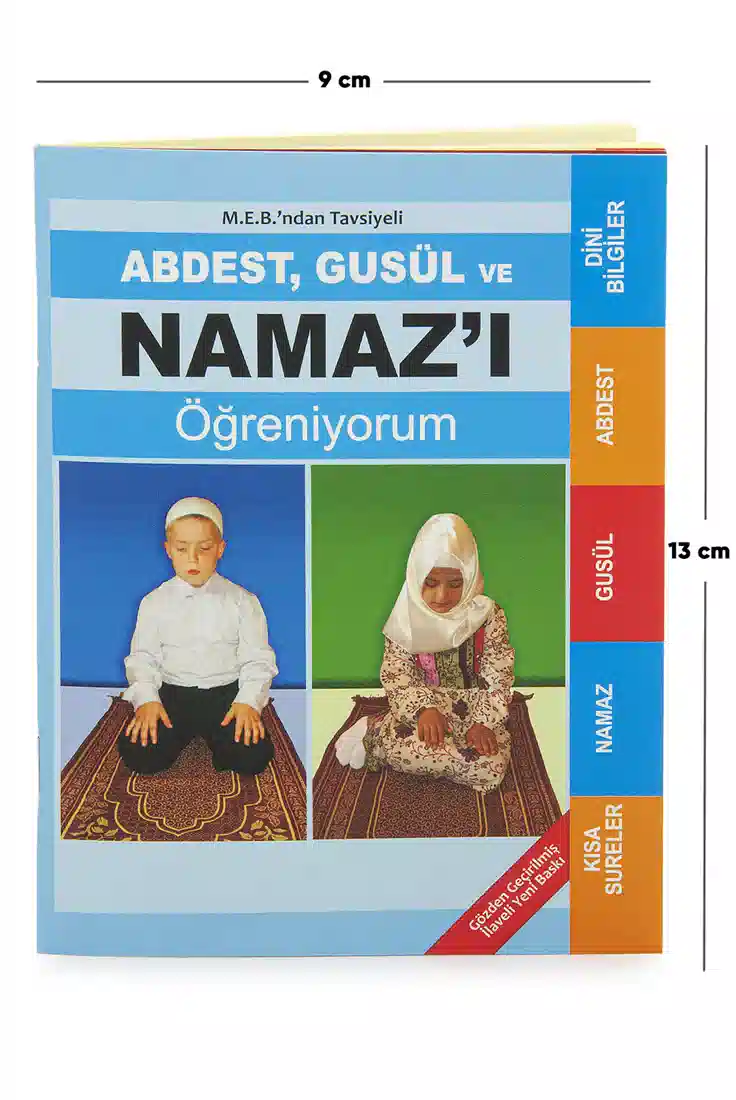 Abdest, Gusül ve Namazı Öğreniyorum Kitabı - Cep Boy - Mavi - M.E.B Tavsiyelidir