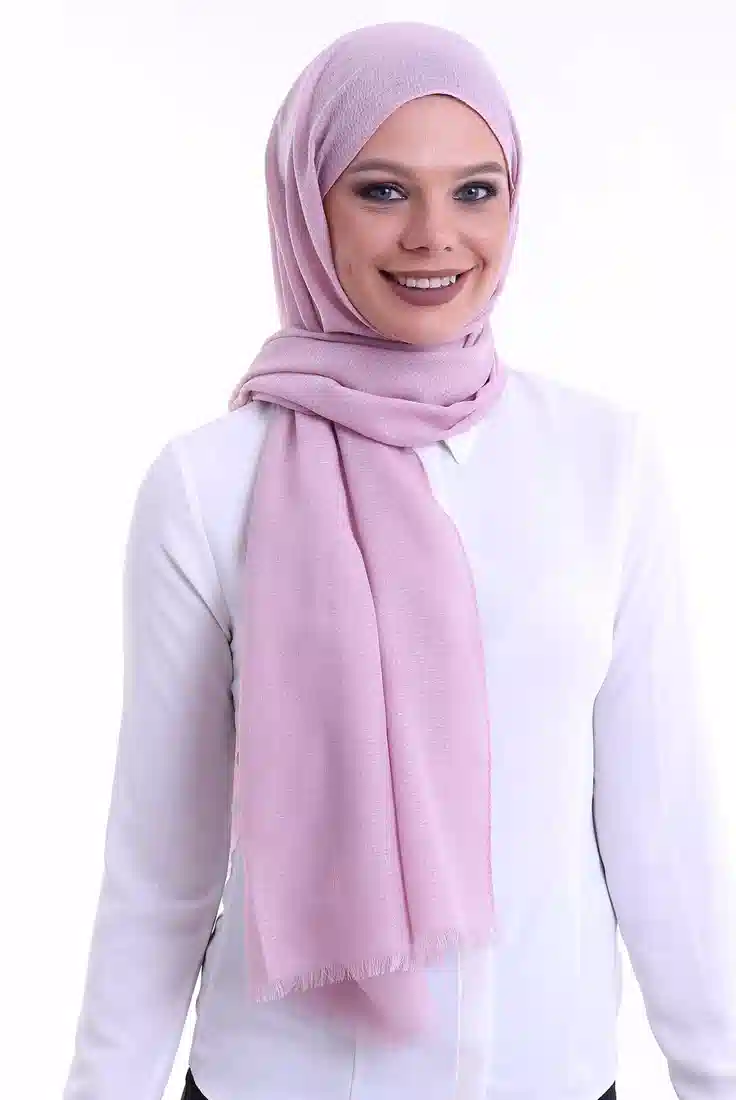 Desenli Pamuk Şal Pembe