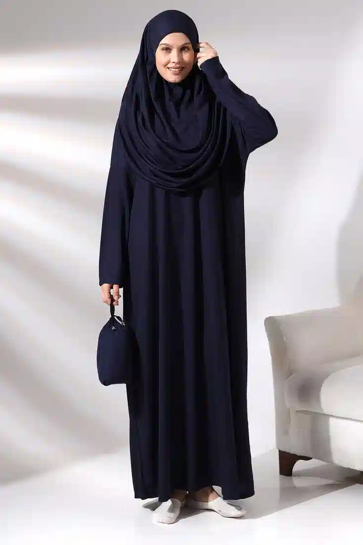 Tek Parça Namaz Elbisesi - Lacivert - 5015